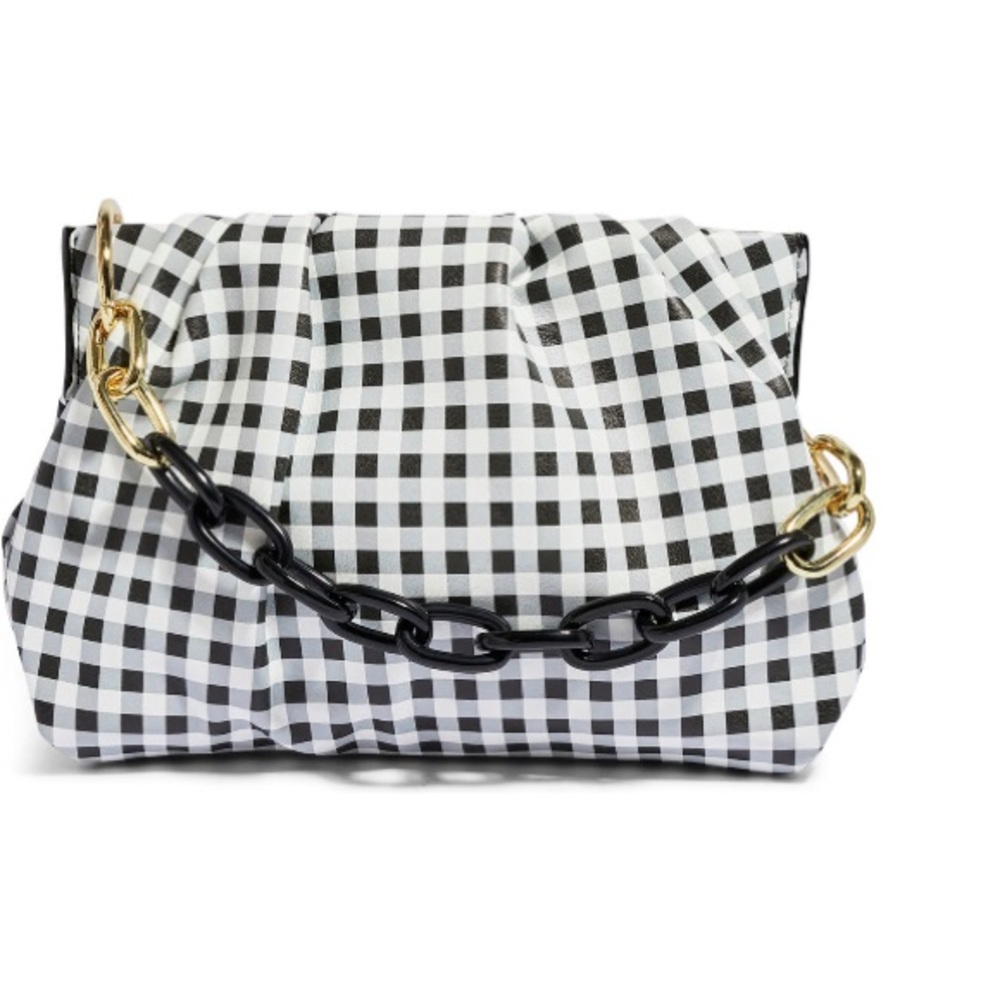 NWOT House Of Want Chill Vegan Leather Frame Clutch - Gingham